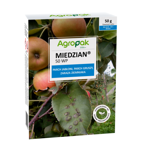 Miedzian 50 WP Agropak [50 G] - Zapobiega chorobom grzybowym i bakteryjnym
